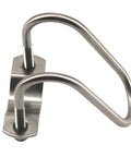 Stainless steel double U-bolt cross pipe clamp with base plate and threaded studs, 32x32 mm