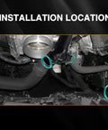 KPALAG O-ring seal set for Ford coolant hoses and T-pipe; teal rings visible in engine bay
