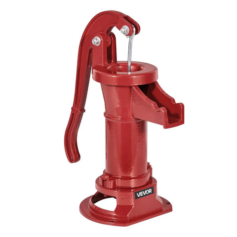 Old School Cast Iron Hand Pitcher Water Pump For Garden And Pond, Antique Manual Well Pump With NPT One And A Quarter Inch Connection