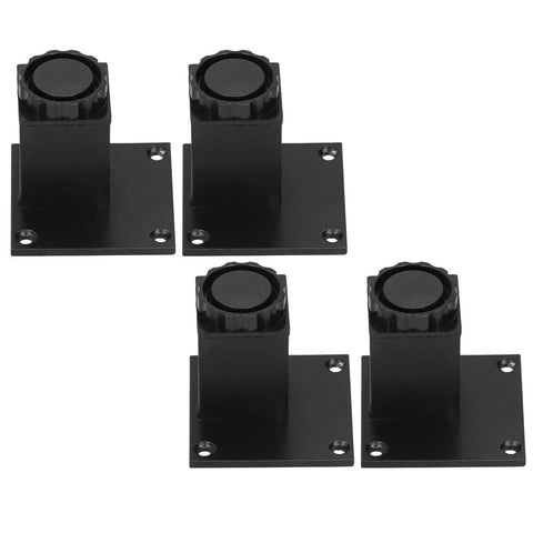 Adjustable Height Aluminum Furniture Legs Set Of 4 For Sofa, Cabinet And Bed Frames, Square 60mm Base Black Finish