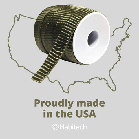 Roll of olive 45 Foot Tree Tie Strap For Staking And Guying, Ultra Strong 1800 Lb Capacity, Soft Woven Webbing, Made in USA map