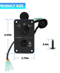 Main Switch Panel For Marine Outboard 12V Single Engine Key Assembly Control Box On Off Switch Replacement dimensions.