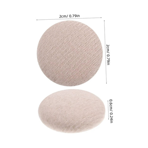 Close-up of fabric-covered headliner retaining pins, 2cm diameter, part of 60 Pcs Headliner Retaining Pins For Car Roof Fabric Repair Clips.