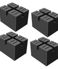 Set Of 4 Pinch Weld Blocks With Solid Rubber Lift Spacers, Jack Bracket Adapters, Universal Slotted Frame Rail Protectors