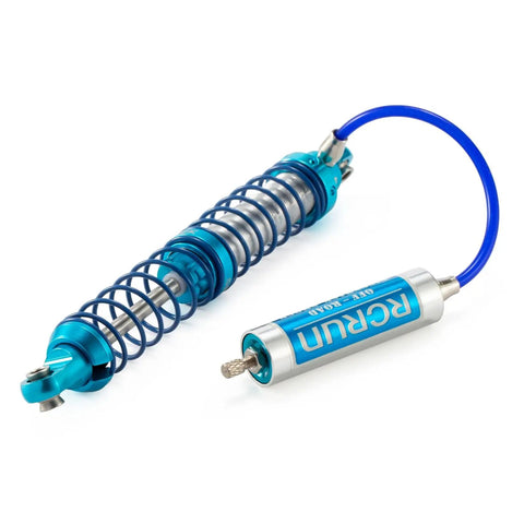 Adjustable Oil Piggyback RC Shock Absorber 70-123mm with Remote Reservoir, blue CNC aluminum for 1/10 scale crawlers.