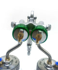 Heavy Duty Double Nozzle Pneumatic Paint Spray Gun With Precision 1.3mm Stainless Tips and Pressure Feed Rig close-up view.