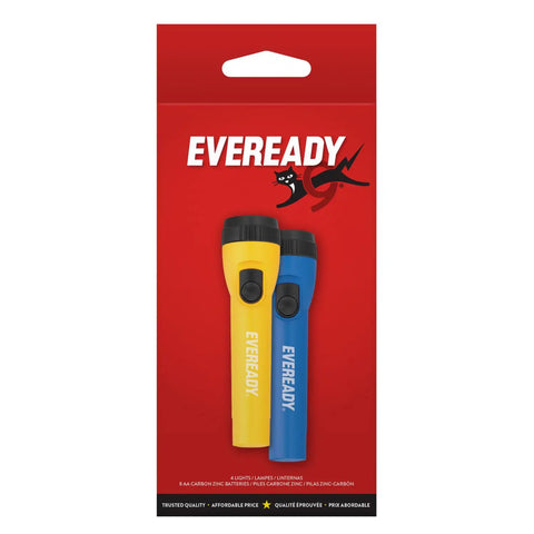 LED Flashlight 4 Pack With Eight AA Batteries Included Long Battery Life Up To 30 Hours Bright Emergency And Camping Lights