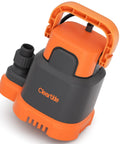 No Fuss Submersible Utility Water Pump 2760 GPH Portable Sump Pump with copper motor and orange handle for easy use.