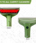 Front and back view of Green 6 Inch Tough Stain Brush Tool with removable nozzle for deep clean on carpet cleaning machines