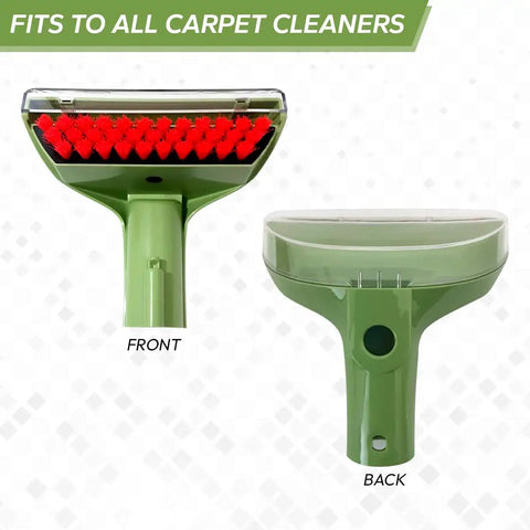 Front and back view of Green 6 Inch Tough Stain Brush Tool with removable nozzle for deep clean on carpet cleaning machines