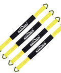 4 Pack 2 Inch By 36 Inch Premium Axle Straps With D Ring Adjustable Tire And Wheel Tie Downs Protective Sleeve Heavy Duty Built Tough Classic Yellow For Hauling