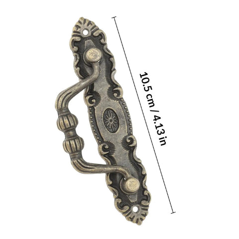 Four Pack Vintage Cabinet Pulls And Wardrobe Knobs Set Antique Zinc Alloy Drawer Handles, 10.5 cm, Rustic Retro Hardware