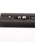 Ultimate Sliding Dovetail Quick Release Plate For RC5 System With 1/4-Inch And 3/8-Inch Screws, aluminum black with screws visible