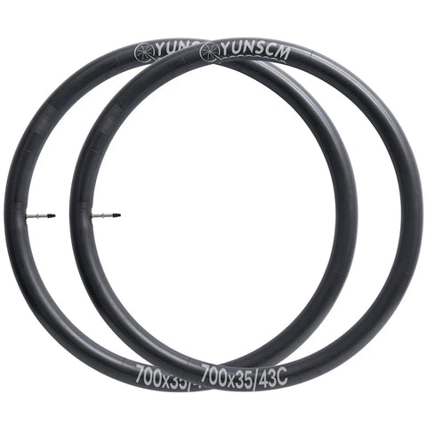 Two Pack 700C Bike Tubes With FV48mm Presta Valve Fits 700x35C To 700x43C Tires Durable Butyl Inner Tubes For Road Bikes