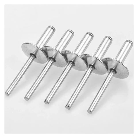 30 Pcs Large Flange Blind Rivets Aluminum Pop Rivet Kit 5/8 In Diameter 16 Mm 4.8x25mm Length Ideal For Soft Materials And Splicing Durable Corrosion Resistant Rivets, aluminum large flange rivets shown in a row