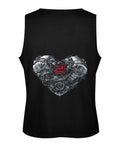 Mens Graphic Tank Top Featuring A Dope Heart Shaped Car Engine Print Breathable Cotton Sleeveless Shirt Made For Gearheads Who Want To Look Fresh Hella Comfy Full Cover Fit 5XL - back view showing bold engine heart design.