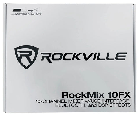 Box of 10-Channel Mixer With USB Recording Interface, 16 DSP Effects, 3-Band EQ Per Channel, Phantom Power, Bluetooth 5.0