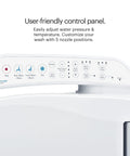 User-friendly control panel of Premium Electric Bidet Seat For Elongated Toilets Featuring Heated Seat And Stainless Steel Nozzle.