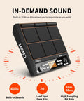 Percussion Sample Pad For Electric Drum Kit With 9 Velocity-Sensitive Pads, 592 Sounds, 30 Drum Kits, USB MIDI, MIDI Out