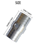 Image showing dimensions of aluminum 1-1/4 Inch Radiator Hose Barb Coupler with 1/8 Inch NPT Steam Port, ideal for LS swap cooling system.