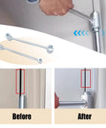 Heavy Duty Door Hinge Gap Adjustment Tool For 14 To 19mm Hinges Quick Fix Wrench For Sagging Sticking And Misalignment On Residential Fire Security And Cleanroom Doors Ergonomic Design For Easy Repairs, before and after hinge adjustment