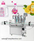 Fully Automatic Liquid Filling Capping And Labeling Machine For Honey Juice Oil Bottles with cleaning and juice bottles.