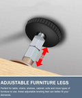 Beefy Heavy Duty Adjustable Furniture Leveling Feet Set M8 Threaded Screws For Tables And Chairs ABS And Iron Construction Anti Friction Design For Stable No Slip Sturdy Support, black foot under table