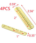 180 Degree Golden Mini Box Hinges Replacement Butt Folding Hinges For Cabinets And Closets With Mounting Screws 2.56x0.59 Inches Pack Of 24 Durable Iron Hardware