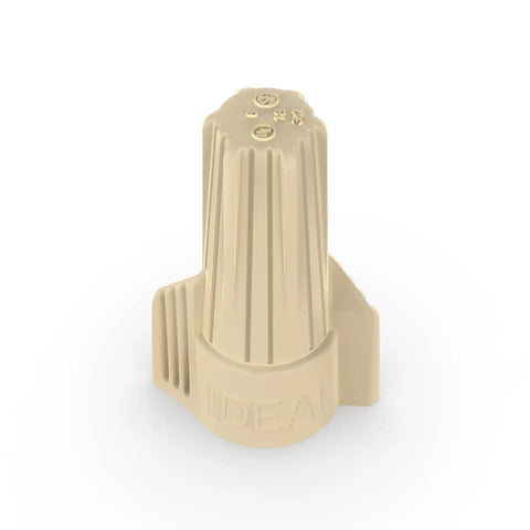No Sweat Twist On Wire Connectors For 22 To 8 Awg Bag Of 100 Built Tough, beige connector with hex top for secure electrical bonds.