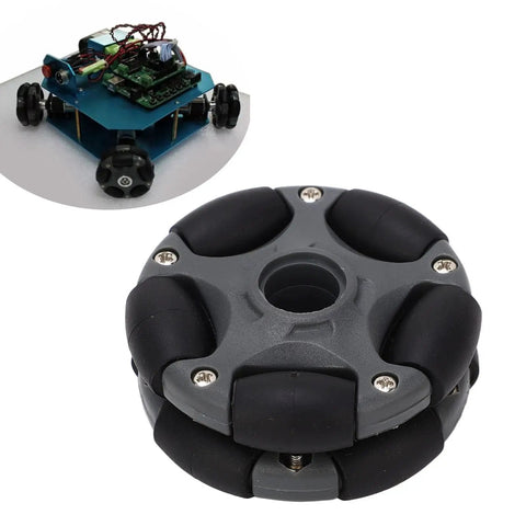 58mm Directional Robot Wheel with Double Row Tire for Precise Mobility 360 Degree Rotating Wheel for Robot Kits and Motors