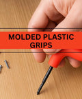 Heavy Duty Wedge Bradawl And Gimlet Set Featuring Killer Contoured Grips For Real Deal Craftsmen And Weekend Builders Demanding Top Tier Hand Tools That Start Drill Holes Without Breaking A Sweat, showcasing molded plastic grips and a black metal tip.