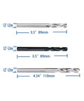 Beast Pro Grade 12-Piece Drill Bit Set High Speed Steel HSS Twist Bits For Wood And Metal, 3.5 to 4.34 inch lengths, shown in black and silver.