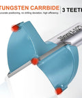 Straight Shooter 13/16 Inch Forstner Drill Bits, 2 Pack Tungsten Carbide Woodworking Hole Saw Kit showing 38mm blue drill bit with three teeth