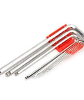 Heavy Duty Nine Piece Metric Hex Key Set Wrench Kit Storage Cover Chrome Vanadium Steel Auto Repair Machine Handles 1 5 Mm To 10mm Bolts Rugged Build Stops Snapping Grinds Fixed Repairs Shop Mechanics Finish Work Save Avoid Brands, nine chrome vanadium hex keys in red holder
