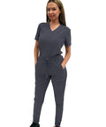 Womens High Waisted Slim Fit Jogger Scrubs For Nurses And Doctors Featuring Snatched Waist Silhouette And Dope Performance Fabric