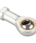 Rugged M16 Rod End Bearing With M16x1.5 Female Thread And 16mm Ball Bore For Quick No Fuss Install In Linkage Systems Built From Zinc Plated Carbon Steel With Copper Washer For Long Lasting Durability, shown angled