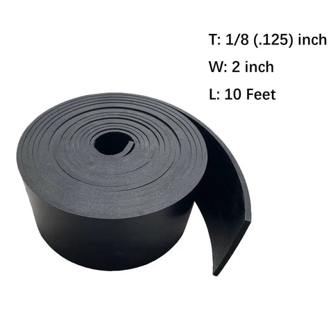 Solid Rubber Strips With Adhesive Backing One Eighth Inch Thick Two Inch Wide Ten Feet Long For Anti Slip Pads Flooring Seals Crafts Anti Vibration Gaskets DIY Pro Grade