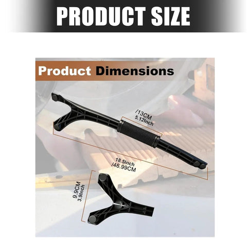 Dimensions of Rubber Push Stick With Hold Down Clamp Set For Woodworking Slip Grip