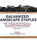 Box of USA Made 4 Inch Galvanized Steel Landscape Fabric Anchor Staples Heavy Duty 11 Gauge For Securing Garden Fabric Weed Barriers