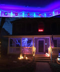 Halloween porch decor illuminated by 40 Foot LED UV Black Light System With 120 UV LEDs 8 Modes Flexible String Fixtures Fairy Lights