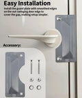 Badass Carbon Steel Door Latch Guard And 3X7 Inch Security Reinforcement Plate For Outswing Doors with installation details.