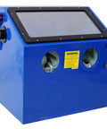 110L Bench Top Sandblast Cabinet With LED Lighting And Built-In Blast Gloves, Heavy Duty Steel Construction For Large Workpieces, Blue