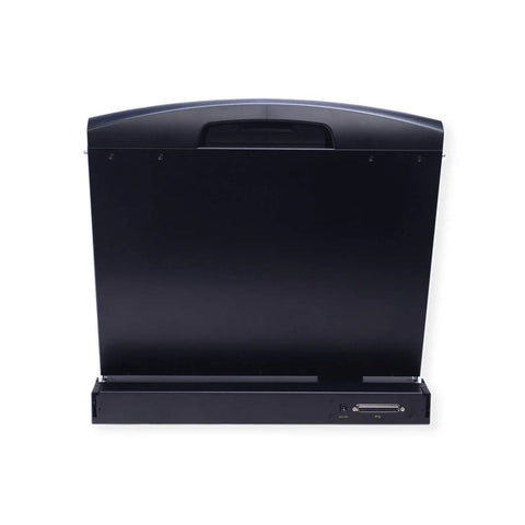 Top Shelf 19 Inch Rack Mount Kvm Console With 17 Inch Tft Display showing the back view with VGA USB inputs.