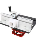 Hella Sturdy Heavy Duty Manual Router Table Base With A Slick 51 Millimeter Lift Mechanism fits 64 to 66 millimeter motor diameters.