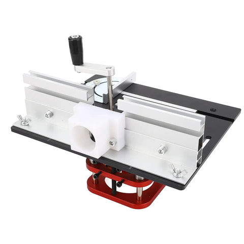 Hella Sturdy Heavy Duty Manual Router Table Base With A Slick 51 Millimeter Lift Mechanism fits 64 to 66 millimeter motor diameters.
