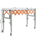 Expandable Adjustable Conveyor Roller Table 18 To 51 Inch Length, 20 To 31.5 Inch Height, Heavy Duty Woodworking Planer Conveyor With 4 Braked Wheels, Folding Turning Roller System.