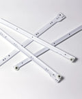 Drawer Slide Kit Self Closing Replacement Tracks for Bottom and Side Mounted Drawers, 17.75 Inch Steel Tracks with Plastic Wheels