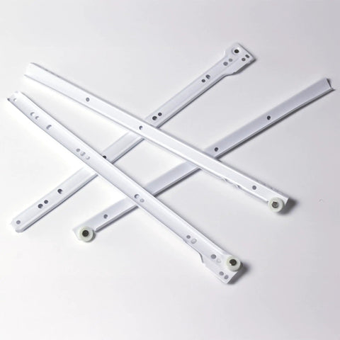 Drawer Slide Kit Self Closing Replacement Tracks for Bottom and Side Mounted Drawers, 17.75 Inch Steel Tracks with Plastic Wheels