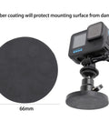 Super Dope Magnetic Camera Mount Snaps On Tight For GoPro Hero Insta360 And DJI Action Cameras Featuring Versatile Quarter Inch Thread Adapter Plate with rubber coating.