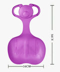Purple Downhill Snow Sled With Handle For Kids And Adults, Large Luge Style Snowboard Sled, 56 cm by 36 cm with bear design